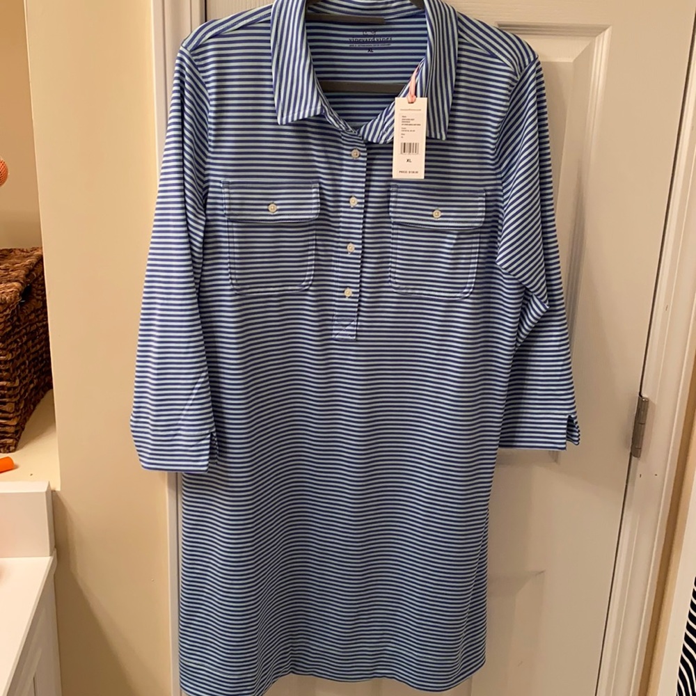 Vineyard Vines Striped Margo Shirt Dress, XL